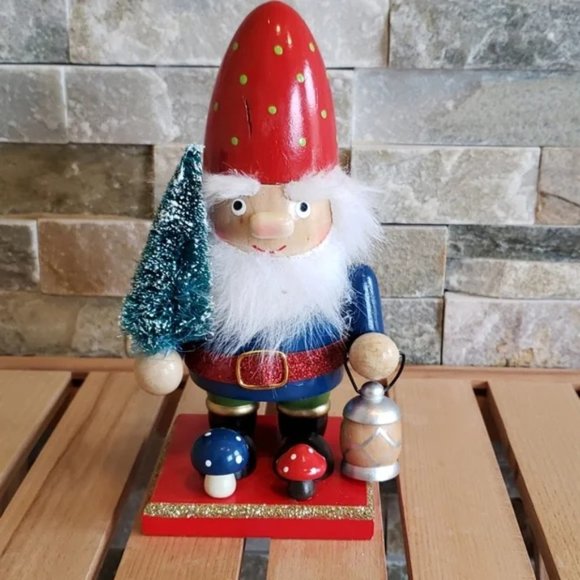 Gnome with faux fur trim & Real Birch LED Candle - Picture 2 of 3